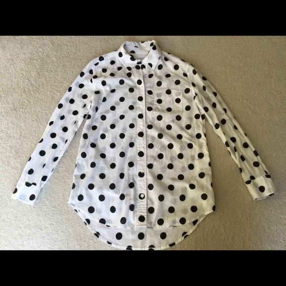 Equipment Tops - Equipment polka dot button down shirt